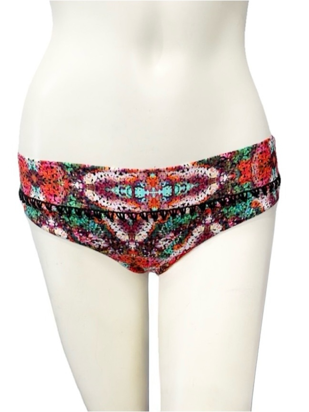 OndadeMar Multicolor Bikini Bottom Size S Beaded Crochet Swim Bottoms